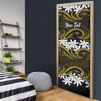 Personalised Cook Islands Manihiki Door Cover Tiare Maori Polynesian Waves Tattoo