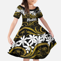 Personalised Cook Islands Manihiki Family Matching Off Shoulder Short Dress and Hawaiian Shirt Tiare Maori Polynesian Waves Tattoo