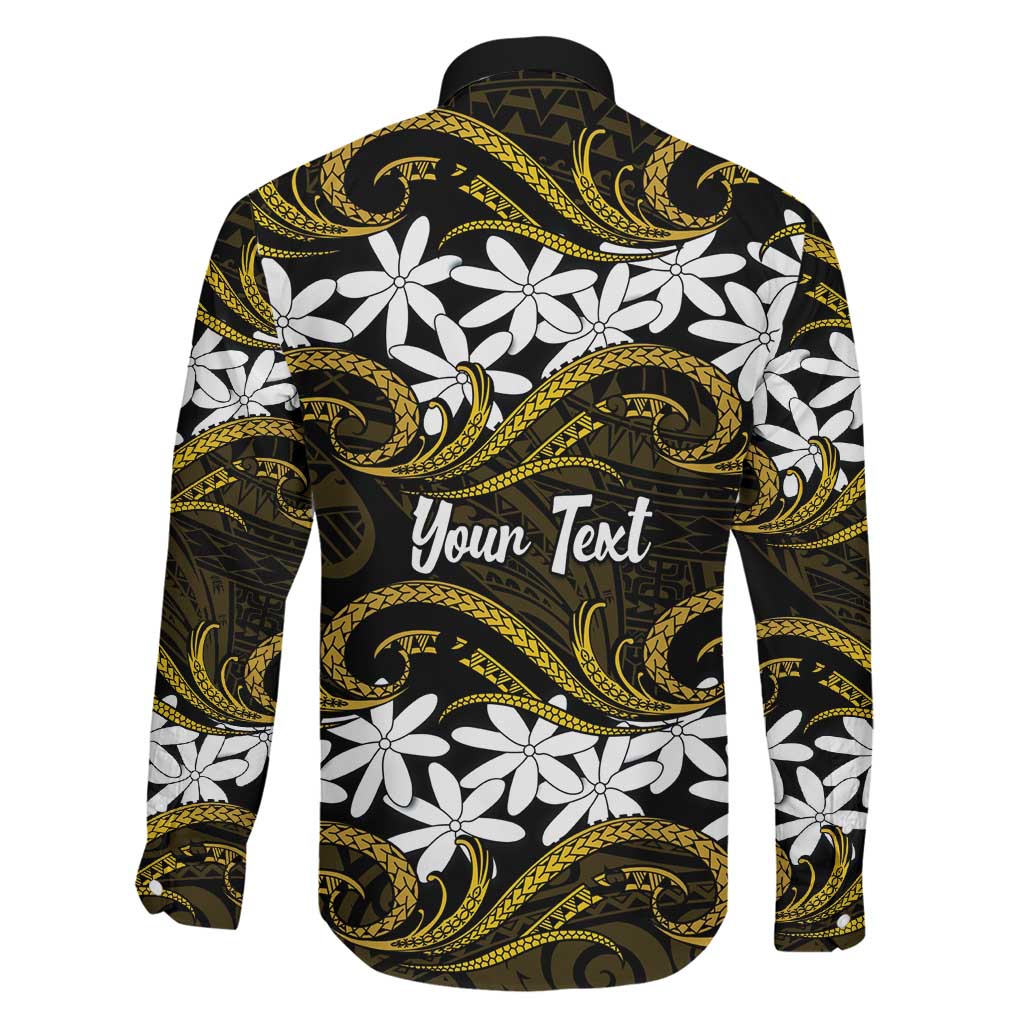 Personalised Cook Islands Manihiki Family Matching Off Shoulder Short Dress and Hawaiian Shirt Tiare Maori Polynesian Waves Tattoo