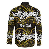 Personalised Cook Islands Manihiki Family Matching Off Shoulder Short Dress and Hawaiian Shirt Tiare Maori Polynesian Waves Tattoo