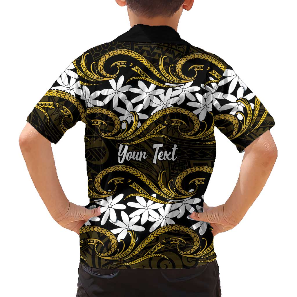 Personalised Cook Islands Manihiki Family Matching Summer Maxi Dress and Hawaiian Shirt Tiare Maori Polynesian Waves Tattoo LT14 - Polynesian Pride
