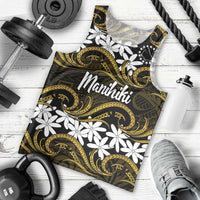 Personalised Cook Islands Manihiki Men Tank Top Tiare Maori Polynesian Waves Tattoo
