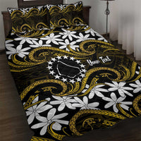 Personalised Cook Islands Manihiki Quilt Bed Set Tiare Maori Polynesian Waves Tattoo
