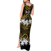 Personalised Cook Islands Manihiki Tank Maxi Dress Tiare Maori Polynesian Waves Tattoo LT14 - Polynesian Pride