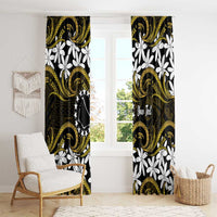 Personalised Cook Islands Manihiki Window Curtain Tiare Maori Polynesian Waves Tattoo