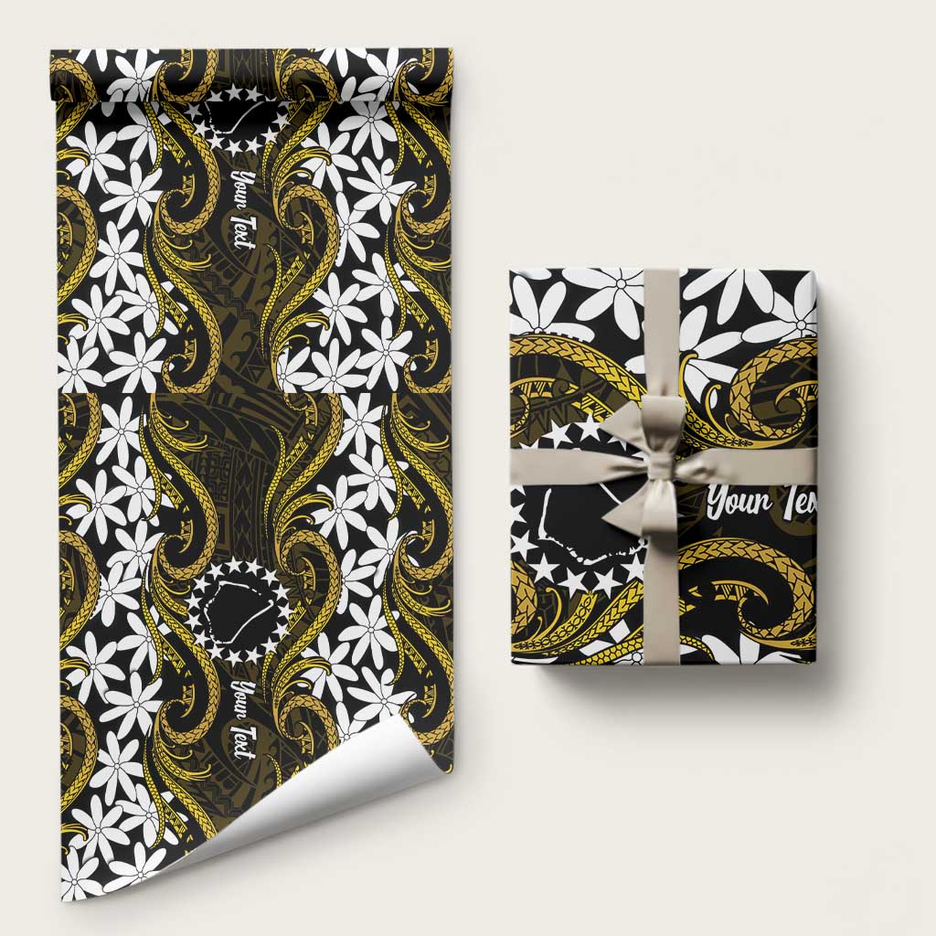 Personalised Cook Islands Manihiki Wrapping Paper Tiare Maori Polynesian Waves Tattoo