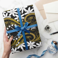 Personalised Cook Islands Manihiki Wrapping Paper Tiare Maori Polynesian Waves Tattoo