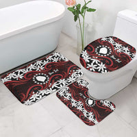 Personalised Cook Islands Atiu Enuamanu Bathroom Set Tiare Maori Polynesian Waves Tattoo