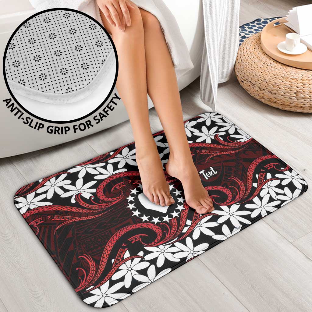Personalised Cook Islands Atiu Enuamanu Bathroom Set Tiare Maori Polynesian Waves Tattoo