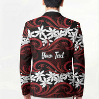 Personalised Cook Islands Atiu Enuamanu Blazer Tiare Maori Polynesian Waves Tattoo