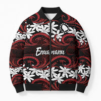 Personalised Cook Islands Atiu Enuamanu Bomber Puffer Jacket Tiare Maori Polynesian Waves Tattoo