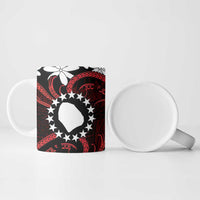 Personalised Cook Islands Atiu Enuamanu Ceramic Mug Tiare Maori Polynesian Waves Tattoo