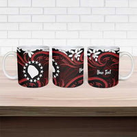Personalised Cook Islands Atiu Enuamanu Ceramic Mug Tiare Maori Polynesian Waves Tattoo