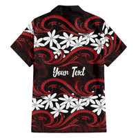 Personalised Cook Islands Atiu Enuamanu Hawaiian Shirt Tiare Maori Polynesian Waves Tattoo