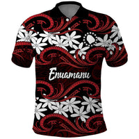 Personalised Cook Islands Atiu Enuamanu Polo Shirt Tiare Maori Polynesian Waves Tattoo
