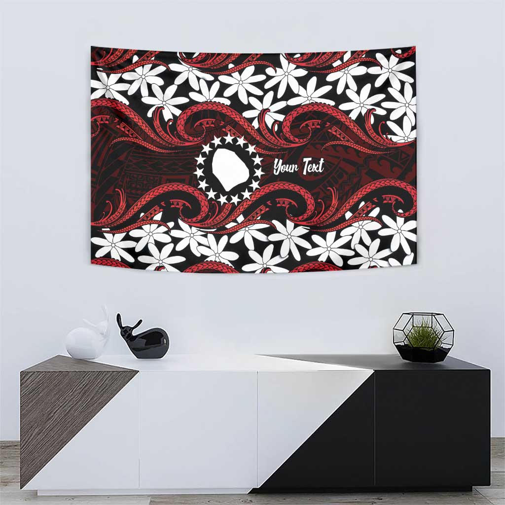 Personalised Cook Islands Atiu Enuamanu Tapestry Tiare Maori Polynesian Waves Tattoo