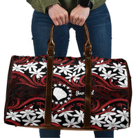 Personalised Cook Islands Atiu Enuamanu Travel Bag Tiare Maori Polynesian Waves Tattoo