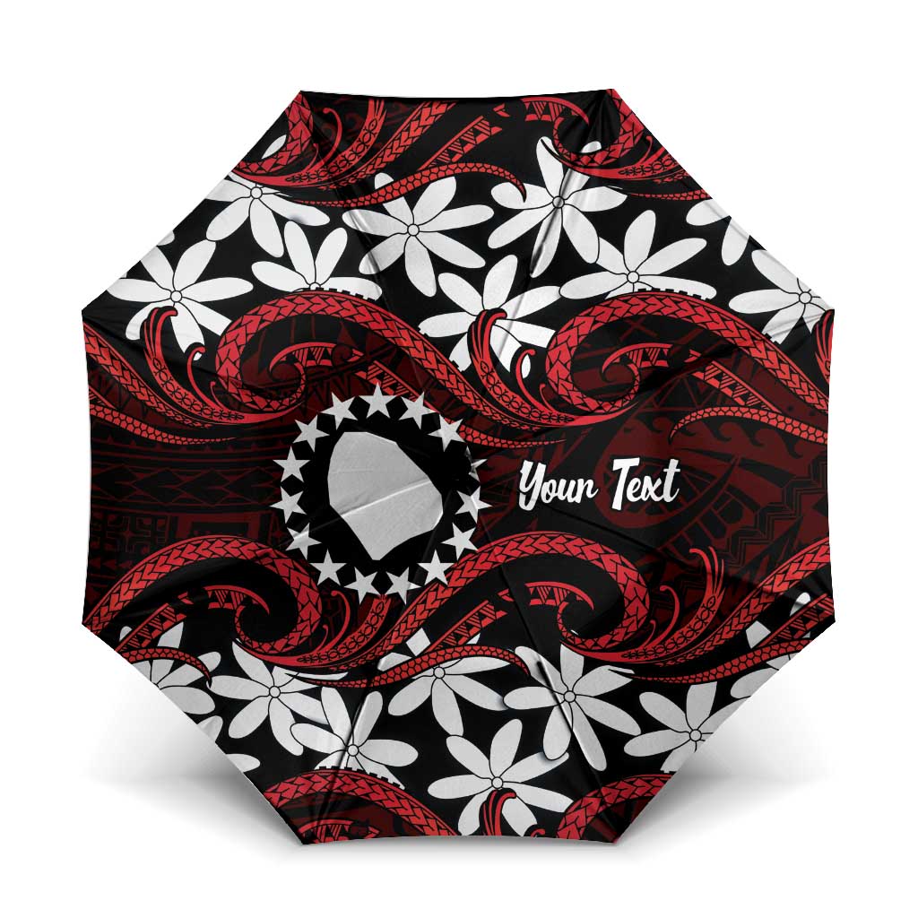 Personalised Cook Islands Atiu Enuamanu Umbrella Tiare Maori Polynesian Waves Tattoo