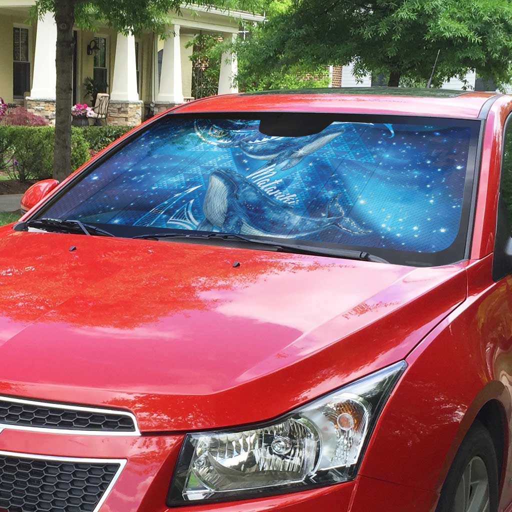 New Zealand Humpback Whale Matariki Auto Sun Shade Maori New Year Taniko Niho Taniwha LT14 - Polynesian Pride