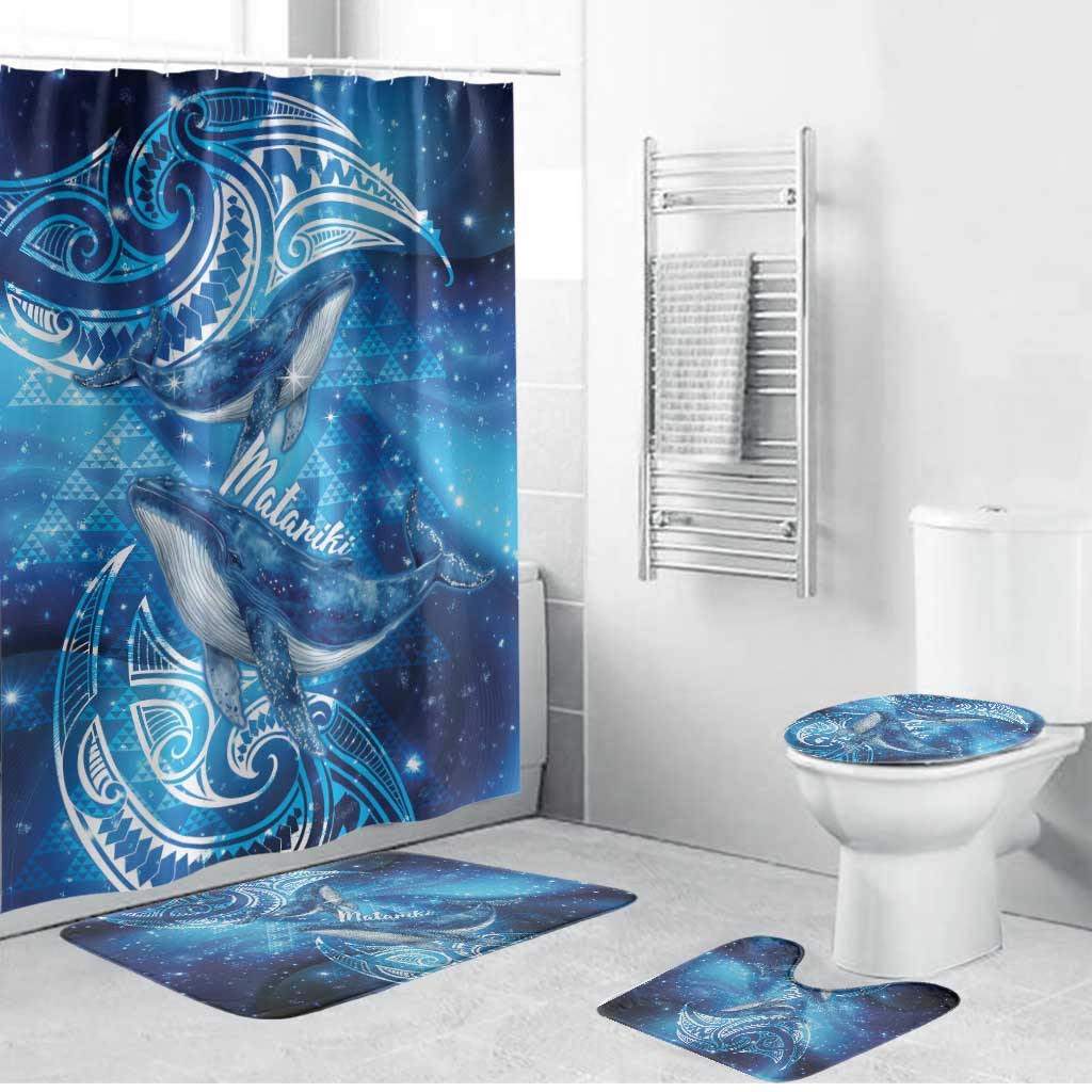 New Zealand Humpback Whale Matariki Bathroom Set Maori New Year Taniko Niho Taniwha