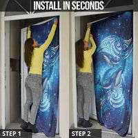 New Zealand Humpback Whale Matariki Door Cover Maori New Year Taniko Niho Taniwha