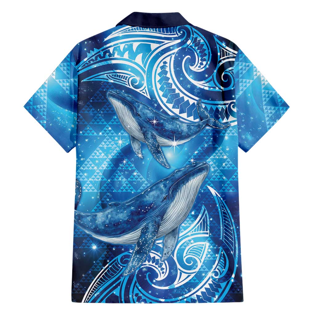 New Zealand Humpback Whale Matariki Family Matching Off Shoulder Short Dress and Hawaiian Shirt Maori New Year Taniko Niho Taniwha LT14 - Polynesian Pride