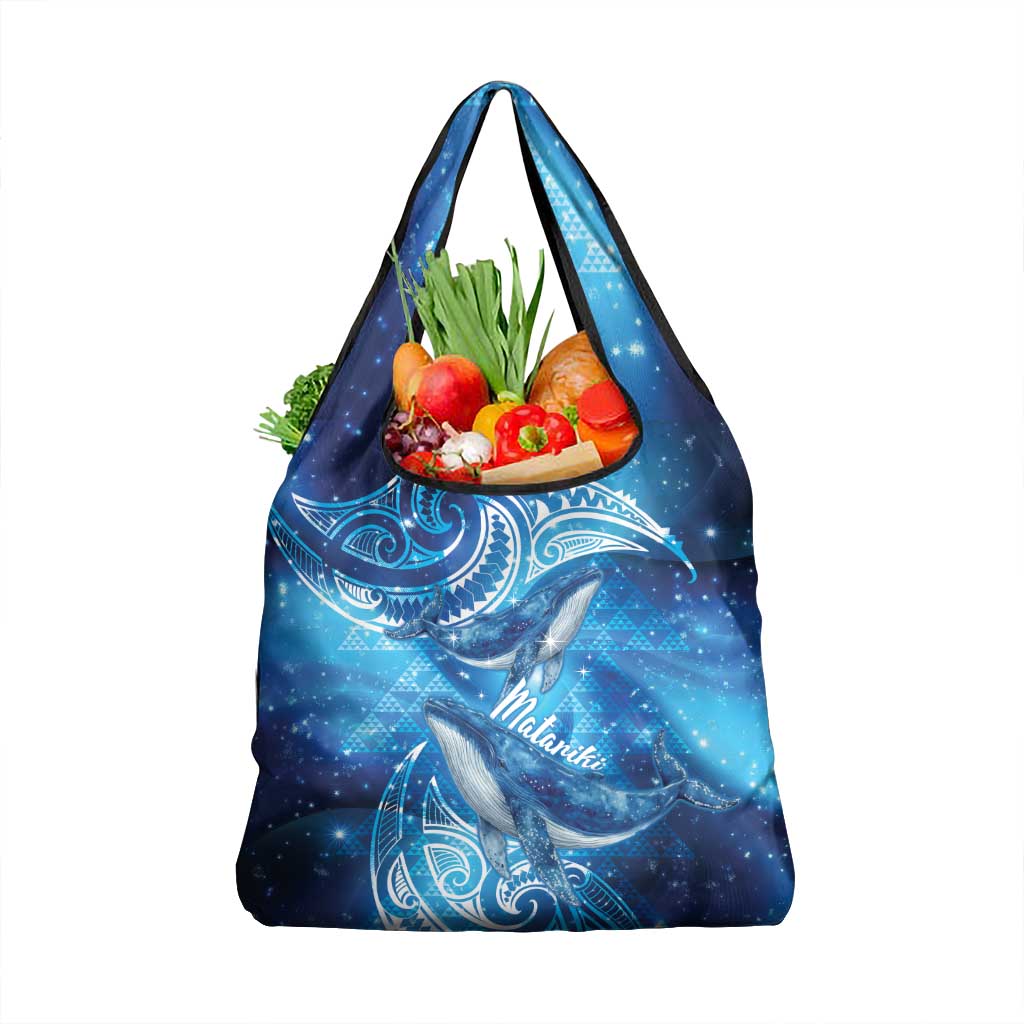 New Zealand Humpback Whale Matariki Grocery Bag Maori New Year Taniko Niho Taniwha