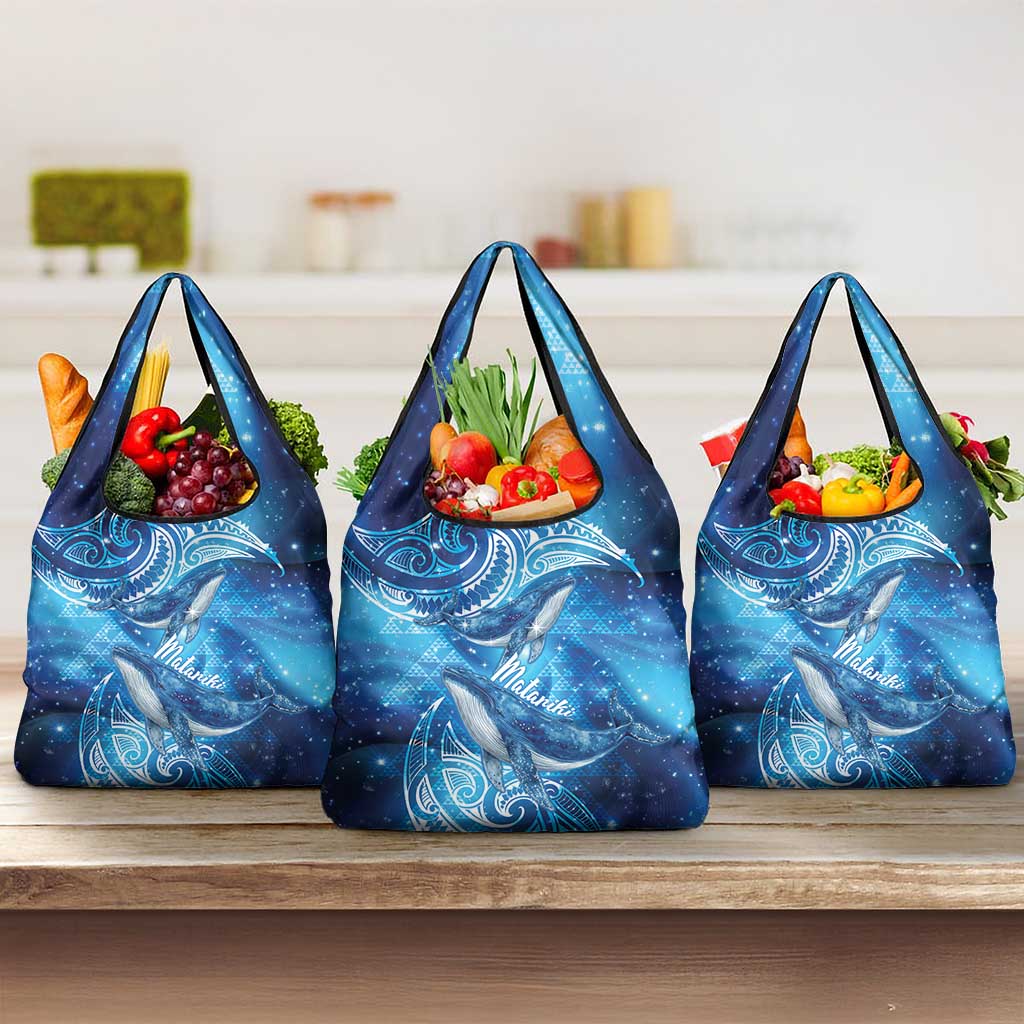 New Zealand Humpback Whale Matariki Grocery Bag Maori New Year Taniko Niho Taniwha