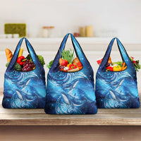 New Zealand Humpback Whale Matariki Grocery Bag Maori New Year Taniko Niho Taniwha