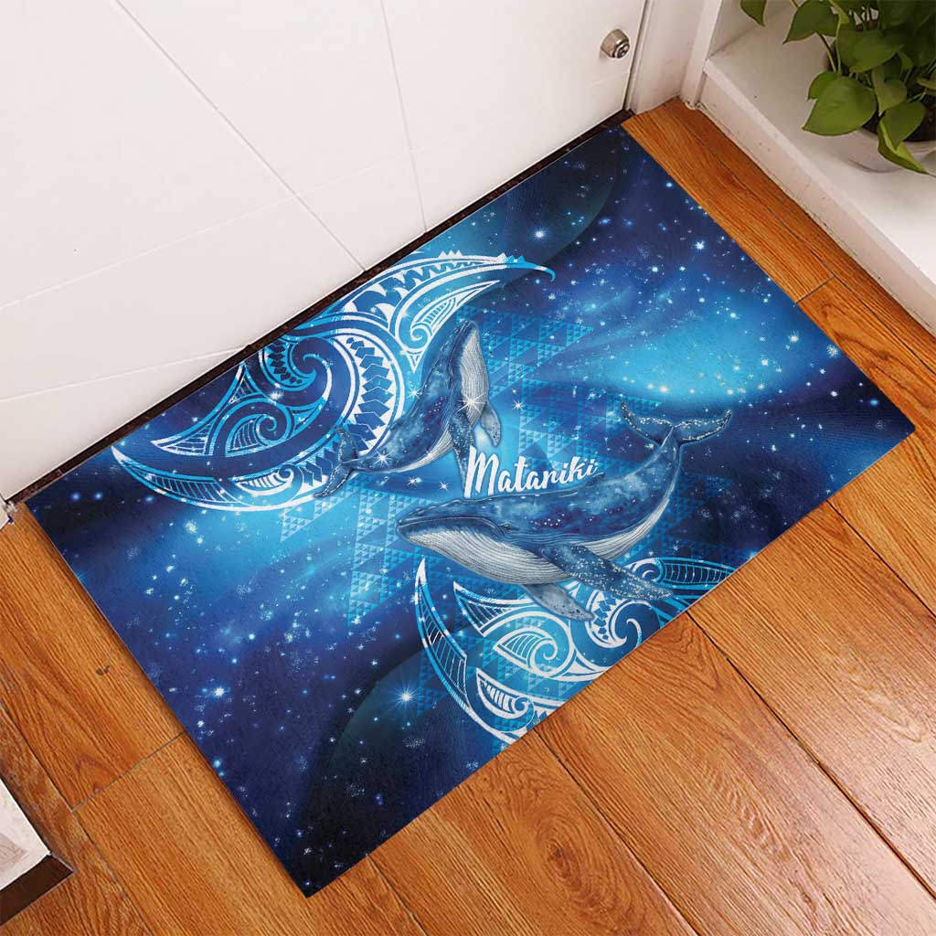 New Zealand Humpback Whale Matariki Rubber Doormat Maori New Year Taniko Niho Taniwha