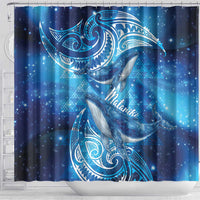 New Zealand Humpback Whale Matariki Shower Curtain Maori New Year Taniko Niho Taniwha