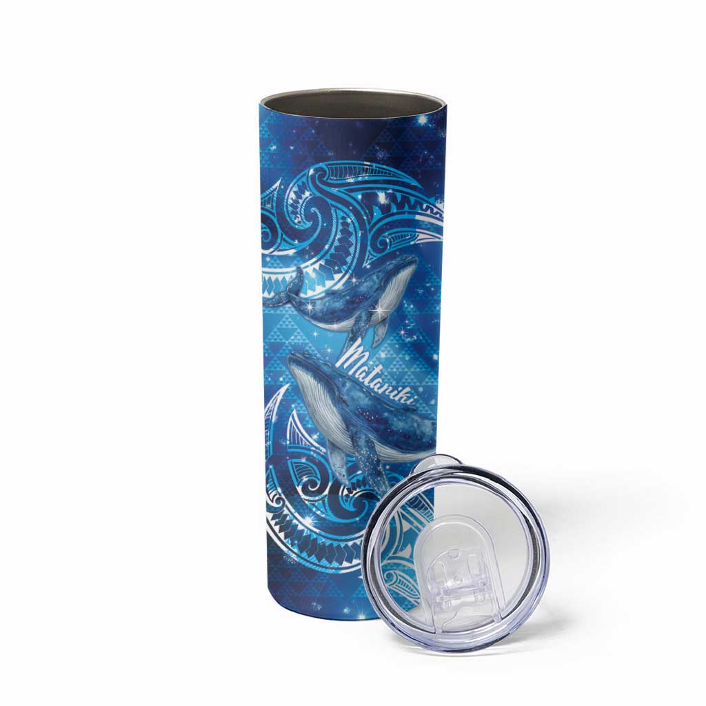 New Zealand Humpback Whale Matariki Skinny Tumbler Maori New Year Taniko Niho Taniwha LT14 - Polynesian Pride