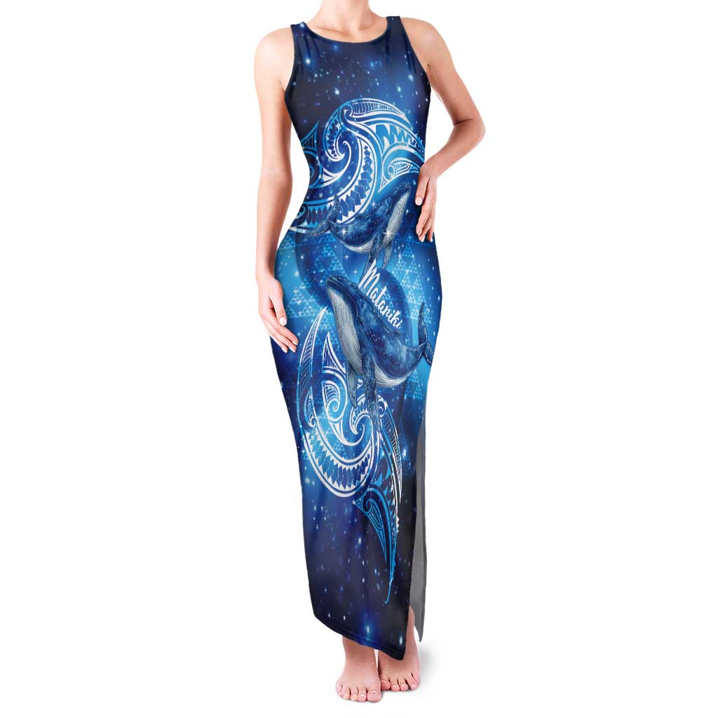 New Zealand Humpback Whale Matariki Tank Maxi Dress Maori New Year Taniko Niho Taniwha
