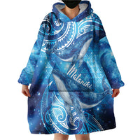 New Zealand Humpback Whale Matariki Wearable Blanket Hoodie Maori New Year Taniko Niho Taniwha LT14 - Polynesian Pride