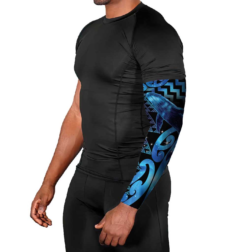 Humpback Whale Matariki New Zealand Arm Sleeves NZ Maori Paikea Poutama Luxury Blue