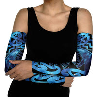 Humpback Whale Matariki New Zealand Arm Sleeves NZ Maori Paikea Poutama Luxury Blue