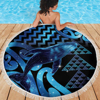 Humpback Whale Matariki New Zealand Beach Blanket NZ Maori Paikea Poutama Luxury Blue LT14 - Polynesian Pride