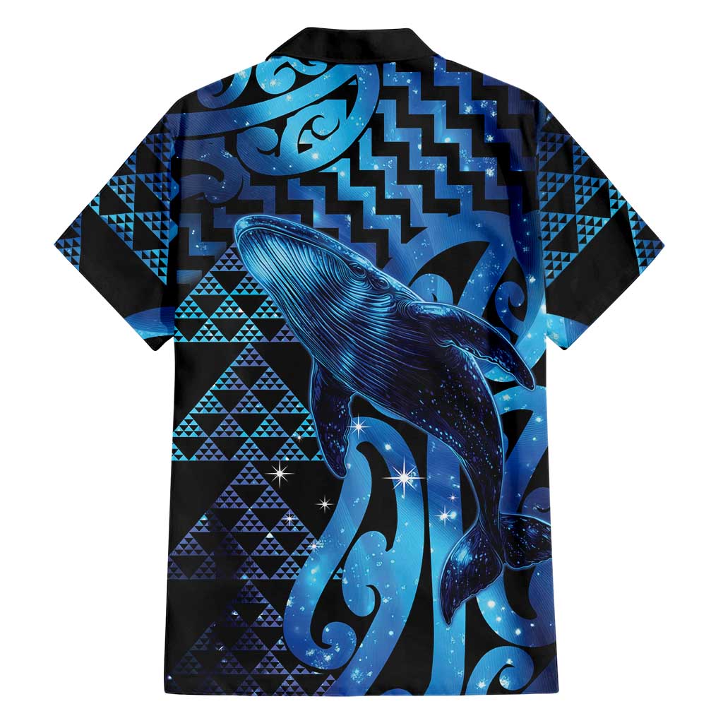 Humpback Whale Matariki New Zealand Family Matching Puletasi and Hawaiian Shirt NZ Maori Paikea Poutama Luxury Blue
