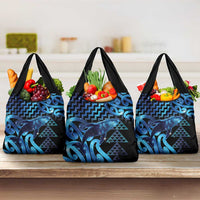 Humpback Whale Matariki New Zealand Grocery Bag NZ Maori Paikea Poutama Luxury Blue