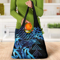 Humpback Whale Matariki New Zealand Grocery Bag NZ Maori Paikea Poutama Luxury Blue