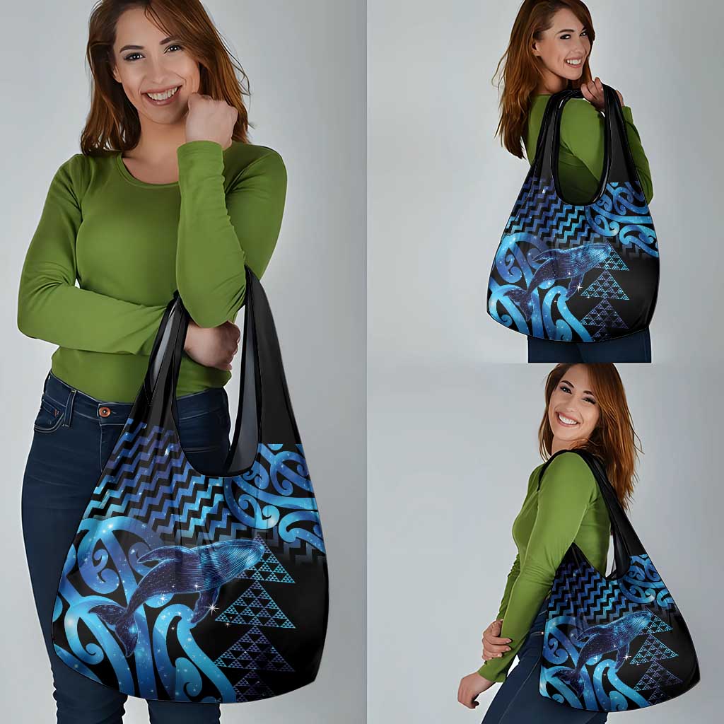 Humpback Whale Matariki New Zealand Grocery Bag NZ Maori Paikea Poutama Luxury Blue