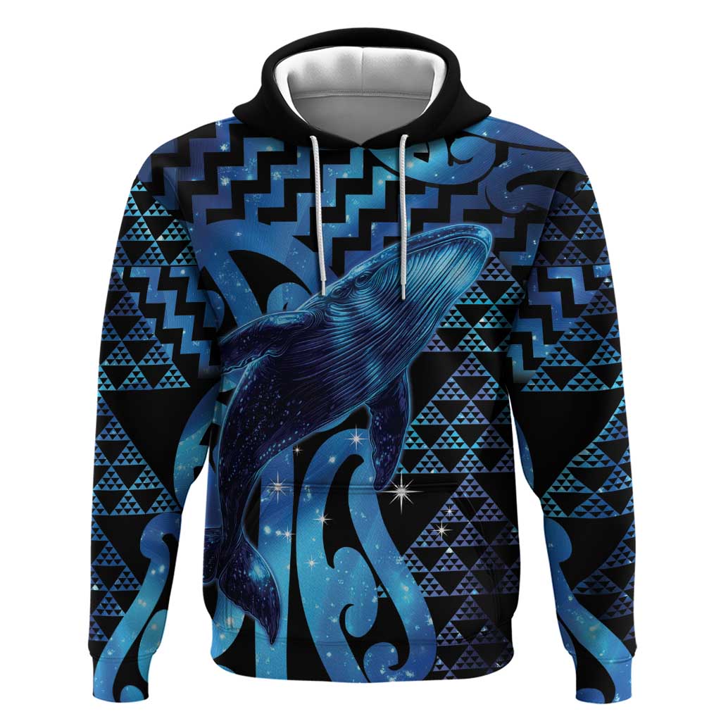 Humpback Whale Matariki New Zealand Hoodie NZ Maori Paikea Poutama Luxury Blue LT14 Pullover Hoodie Blue - Polynesian Pride