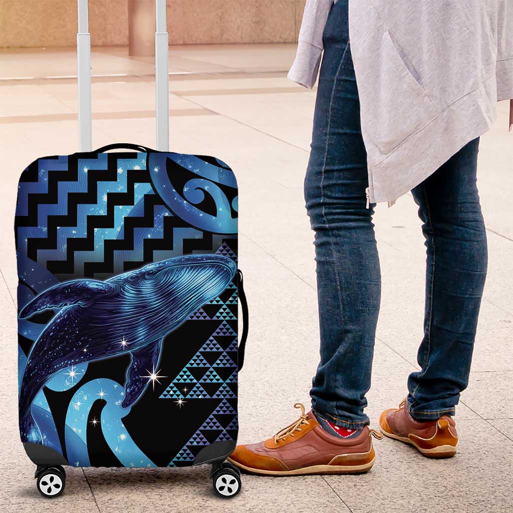 Humpback Whale Matariki New Zealand Luggage Cover NZ Maori Paikea Poutama Luxury Blue