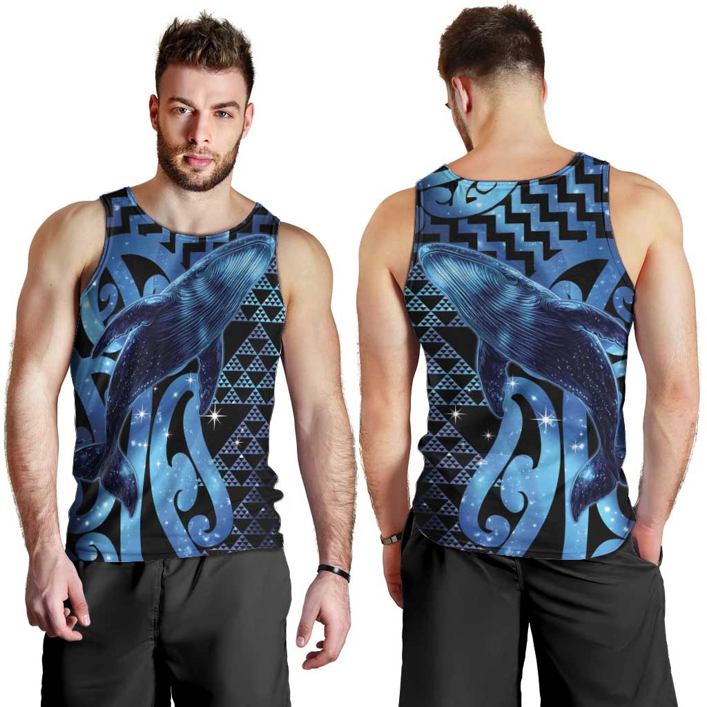 Humpback Whale Matariki New Zealand Men Tank Top NZ Maori Paikea Poutama Luxury Blue