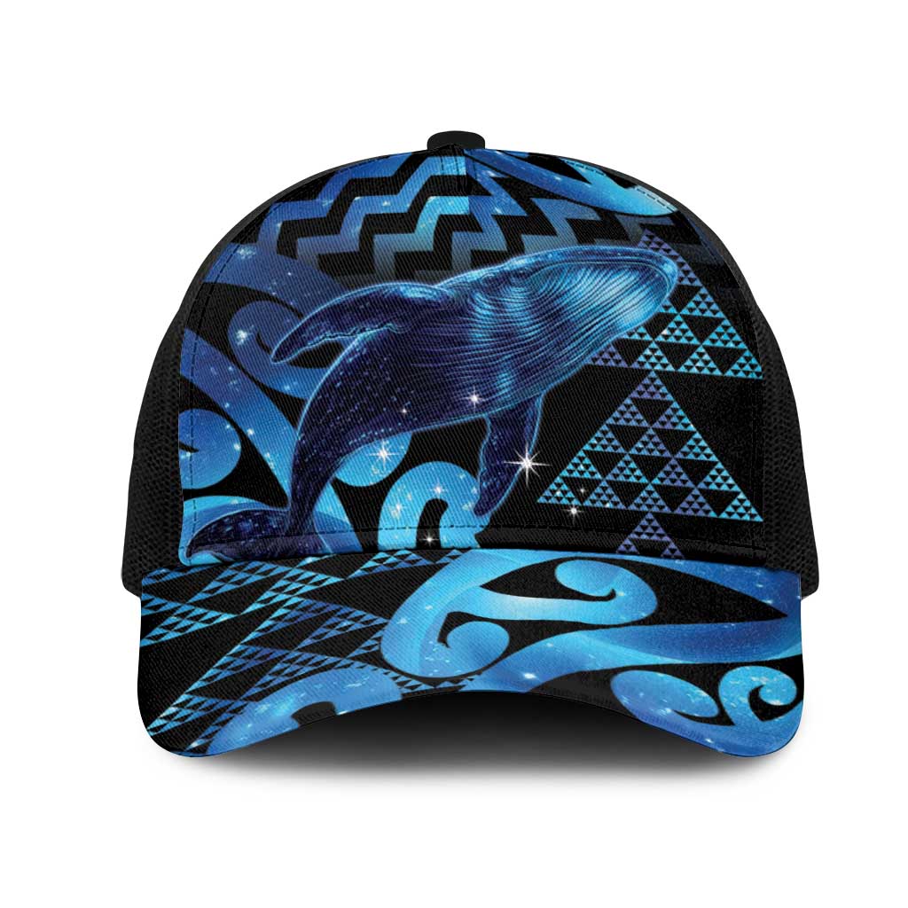 Humpback Whale Matariki New Zealand Mesh Trucker Cap NZ Maori Paikea Poutama Luxury Blue LT14 One Size Black Blue - Polynesian Pride