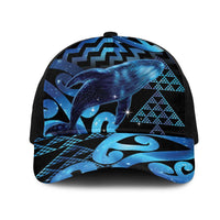 Humpback Whale Matariki New Zealand Mesh Trucker Cap NZ Maori Paikea Poutama Luxury Blue LT14 One Size Black Blue - Polynesian Pride