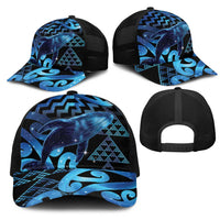 Humpback Whale Matariki New Zealand Mesh Trucker Cap NZ Maori Paikea Poutama Luxury Blue LT14 - Polynesian Pride