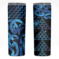 Humpback Whale Matariki New Zealand Skinny Tumbler NZ Maori Paikea Poutama Luxury Blue LT14 Blue - Polynesian Pride