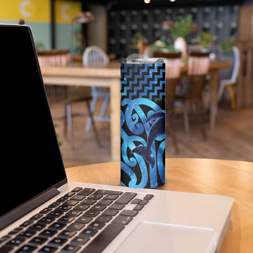 Humpback Whale Matariki New Zealand Skinny Tumbler NZ Maori Paikea Poutama Luxury Blue LT14 - Polynesian Pride