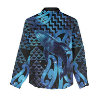Humpback Whale Matariki New Zealand Women Casual Shirt NZ Maori Paikea Poutama Luxury Blue LT14 - Polynesian Pride